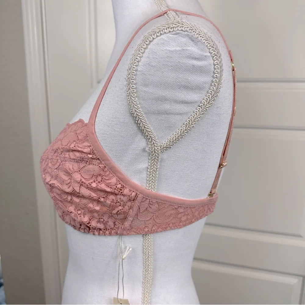 We Are Hah Hook Me Lace Bra In Dusty Rose Size 30-38 C NEW - Image 3
