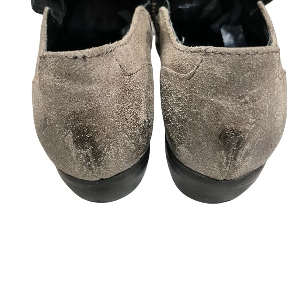 Born Taupe Gray Distressed Leather Burnished Lovise Booties Boots Shoes size 8 - Image 4