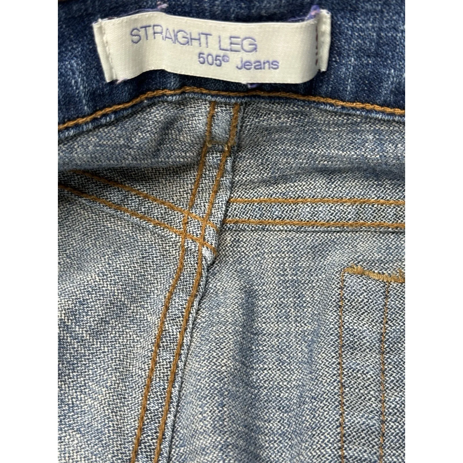 Levi's 505 Straight Leg Jeans Womens Sz 12M Light Wash Blue Denim Momcore Preppy - Image 15