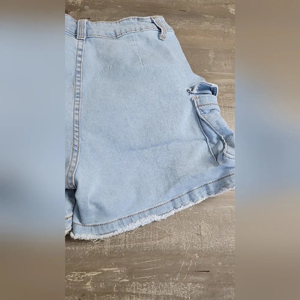 Bebe Y2K Light Blue Denim Women's Shorts Size 4 - Image 3