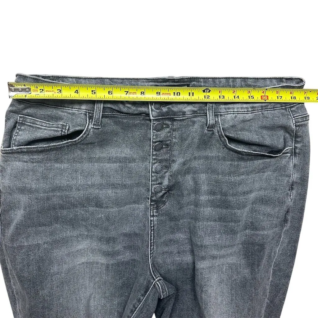 Judy Blue Women's Plus 22W High Waisted Cuffed Button Fly Capri Jeans Grey - Image 9