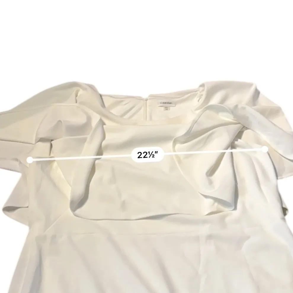 Calvin Klein Cape Overlay Sheath Dress Size 18W Cream Cocktail Evening NWT READ - Image 3