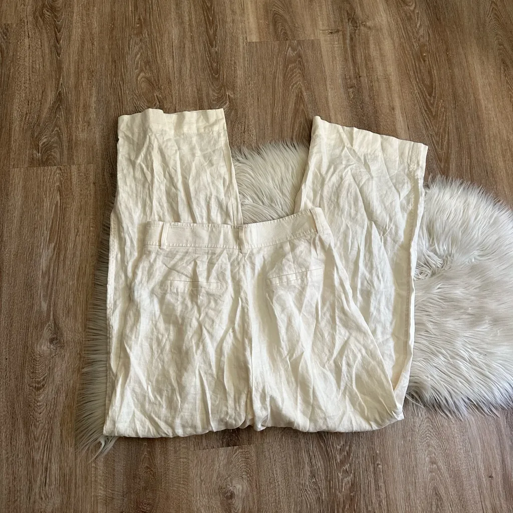 EVERLANE The Linen Way High Drape Pant In Bone - Image 10