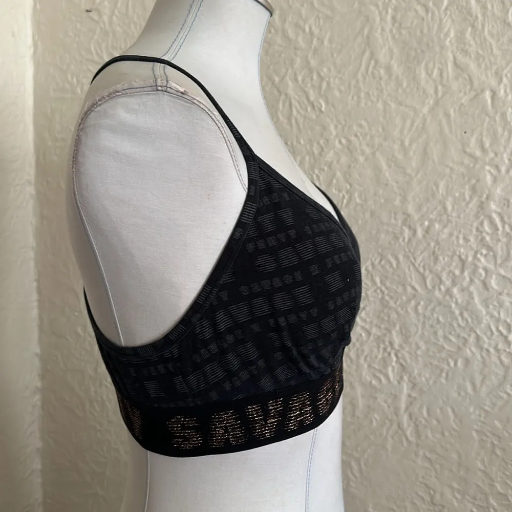 Savage x Fenty Rhianna Forever Savage Unlined Bralette Logo Pattern Large Black - Image 8