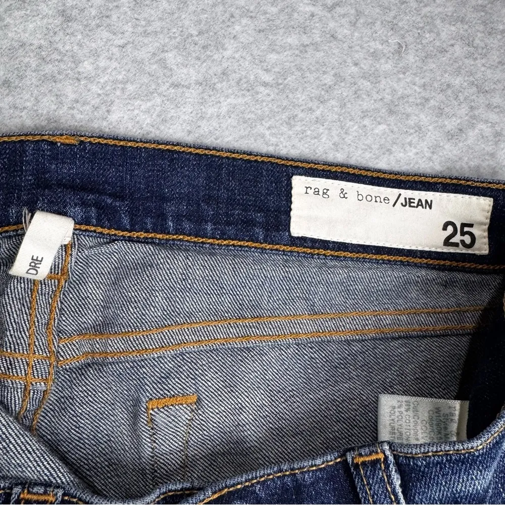 Rag & Bone Dre Colvin Blue Distressed Slim Skinny Boyfriend Jeans Low Rise 25 - Image 7