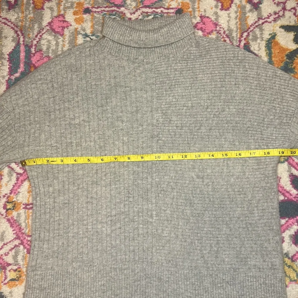 Summersalt The Luxe Cashmere Blend Funnel Neck Mix Stitch Sweater New Grey XS - Image 8