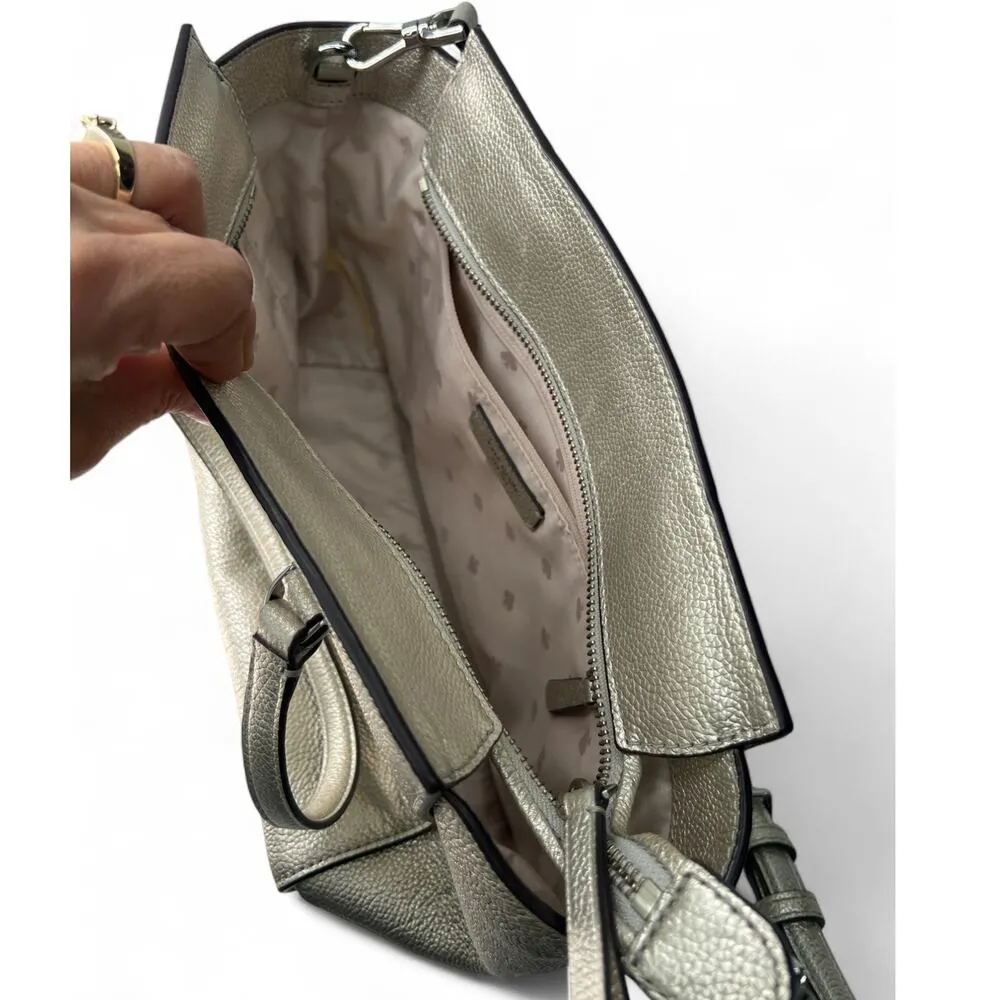 Kate Spade Cedar Street Maise Satchel Metallic Gold Crossbody Bag Purse Tote - Image 4