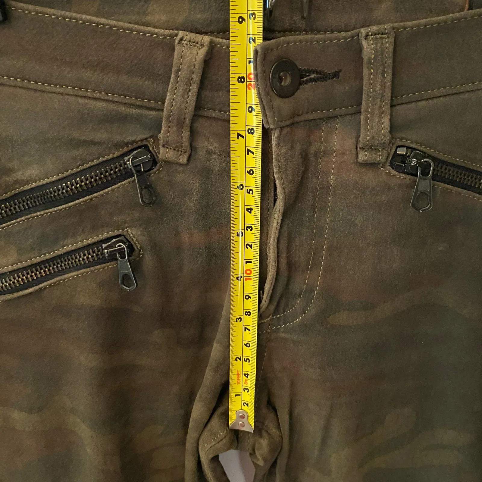 rag & bone Desert Camo Print Skinny Leg Pants 100% Lamb Leather Women's size 28 - Image 11