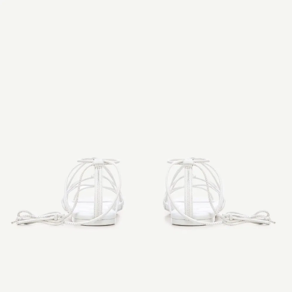 Vince‎ Kenna Knotted Leather Gladiator Sandal 9 White Leather - Image 4