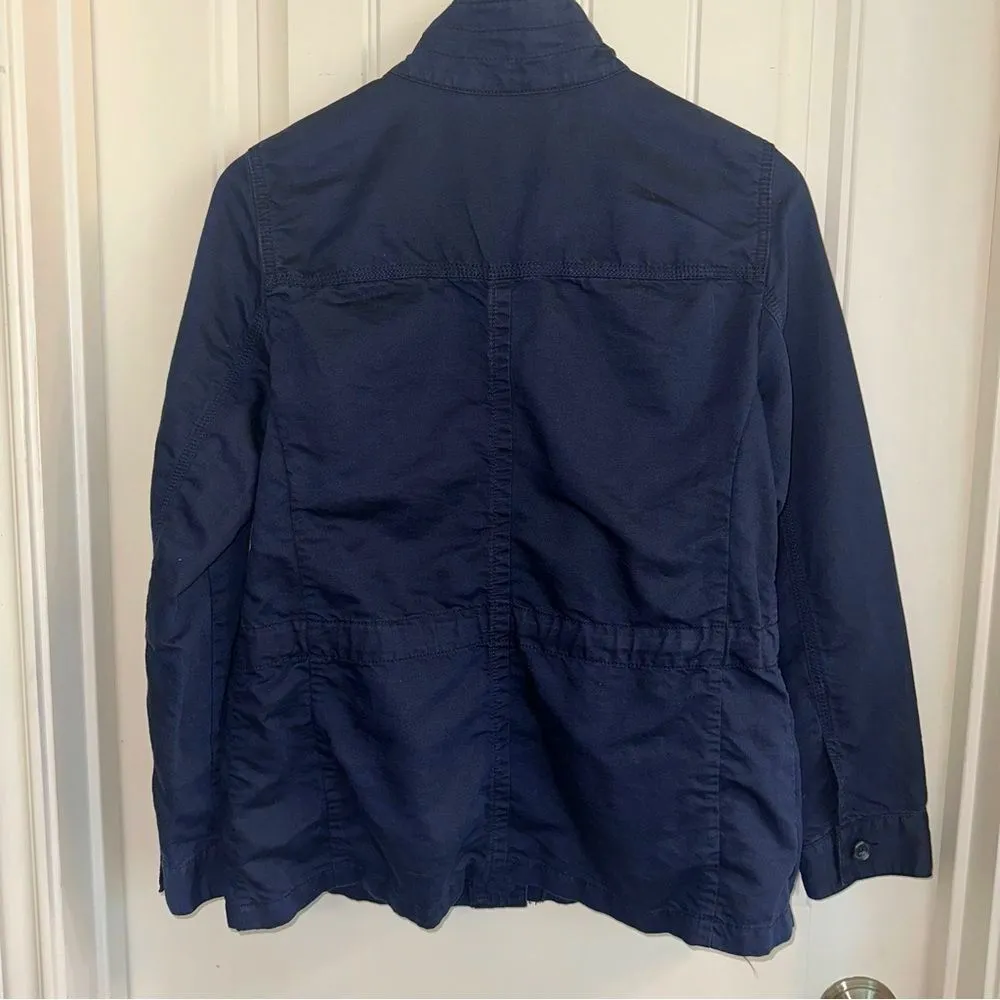 Talbots navy linen blend utility shirt jacket women S - Image 10
