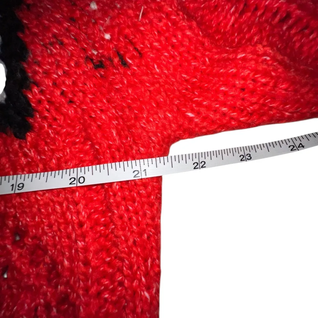 Lucky Brand brilliant red, black and white Fair Isle Women's Sweater SMALL - Image 6