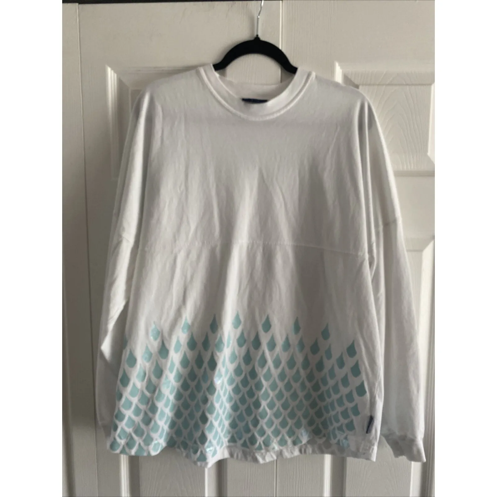 Spirit Jersey Mermaid Shirt Womens Medium Oversized Relax Graphic Long Sleeve - Image 4