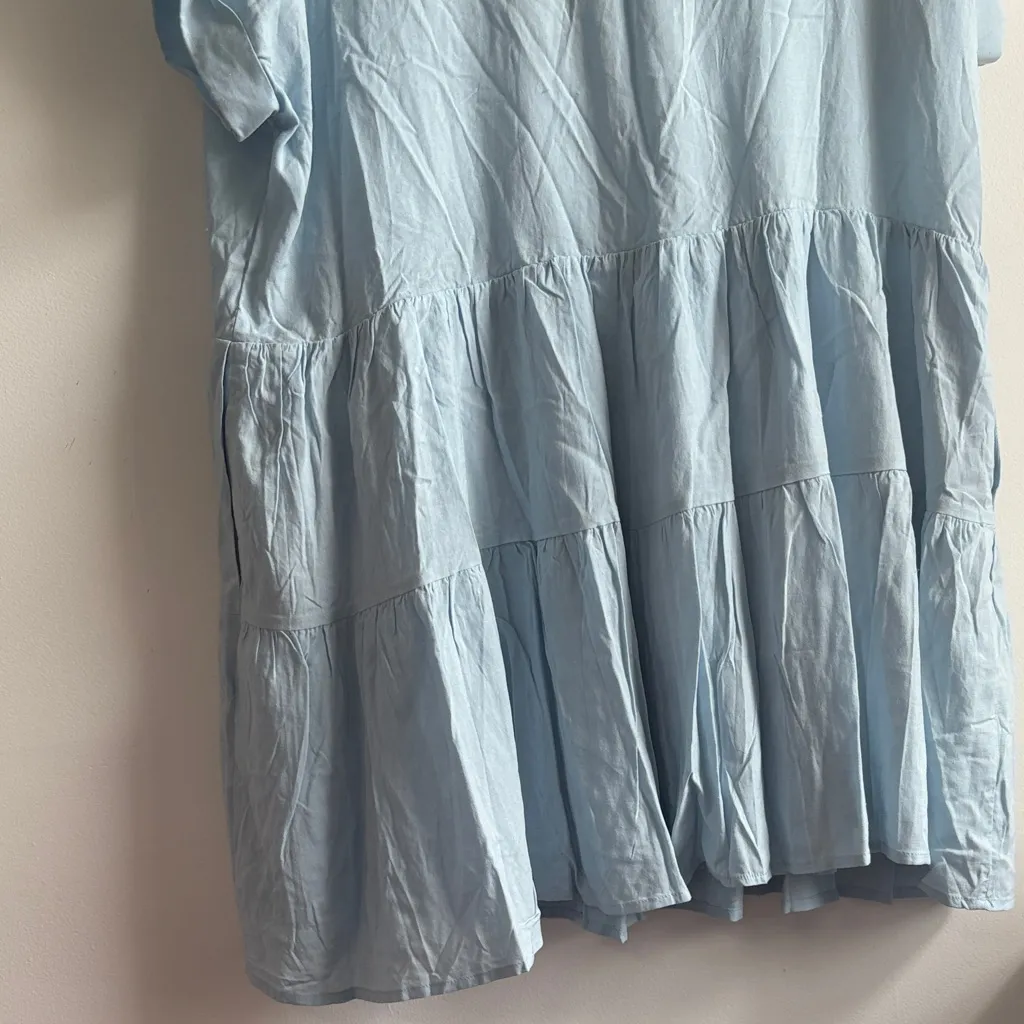 Mustard Seed Sky Blue Shirt Dress - Image 6