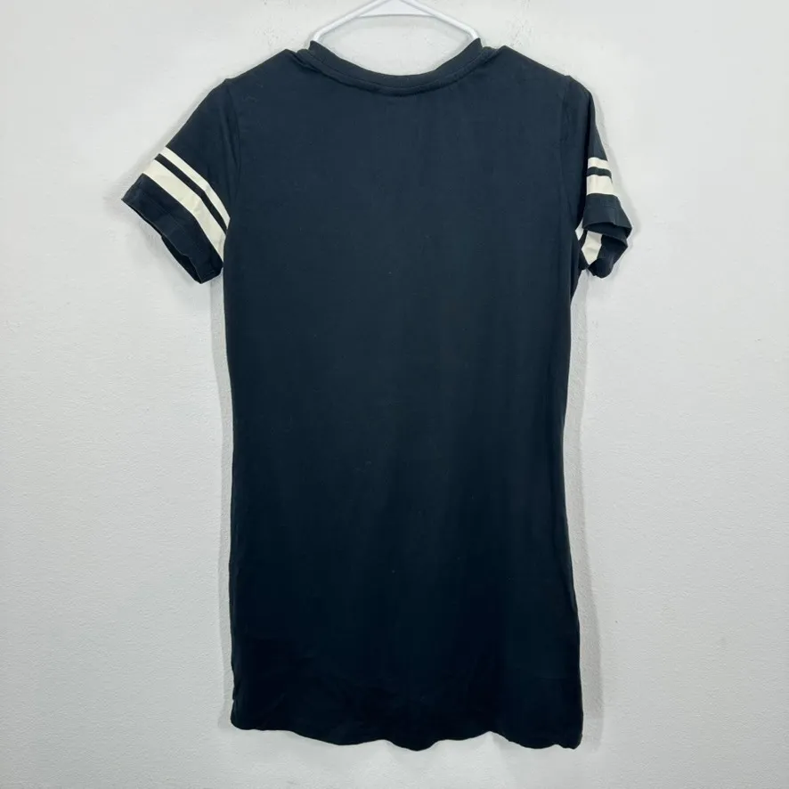 Nike Women's Navy Short Sleeve T-Shirt Dress Varsity Stripes‎ Logo Size M Sporty - Image 8