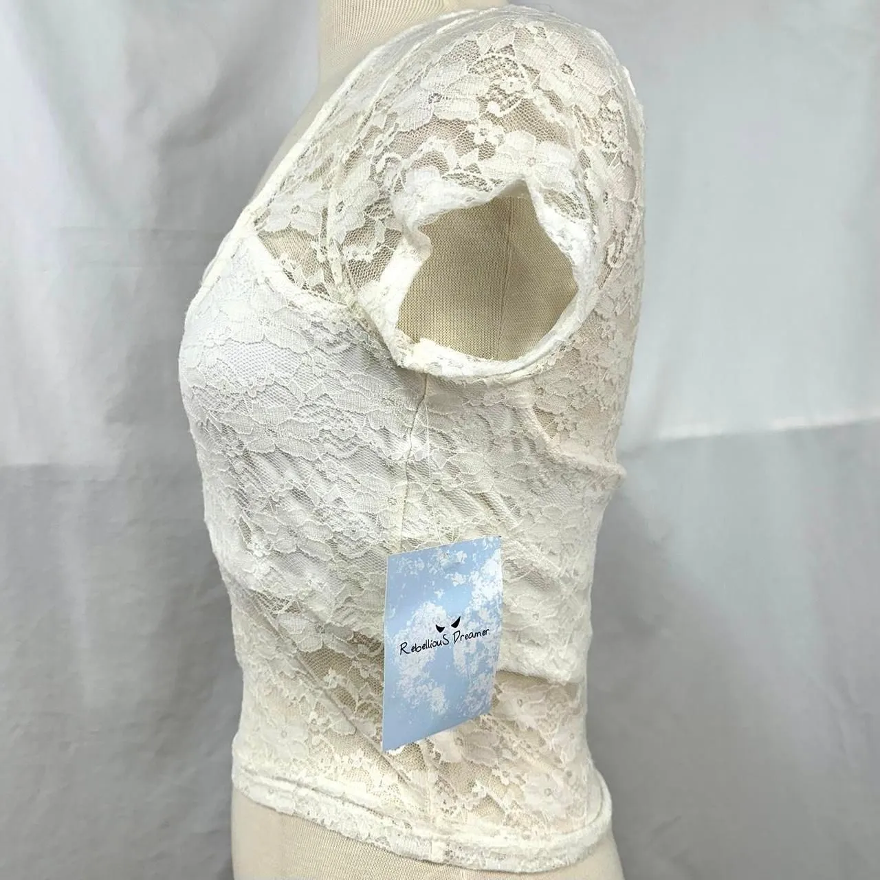 REBELLIOUS DREAMER NWT White Lace Layered Camisole Top Womens M Coquette Y2K Size M - Image 4