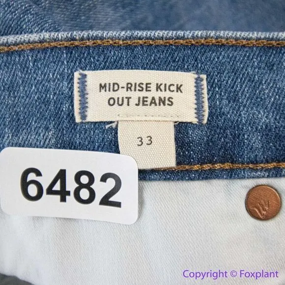 NEW Madewell‎ Kick Out Crop Jeans in Cherryville Wash: Raw-Hem Edition, 33 - Image 12
