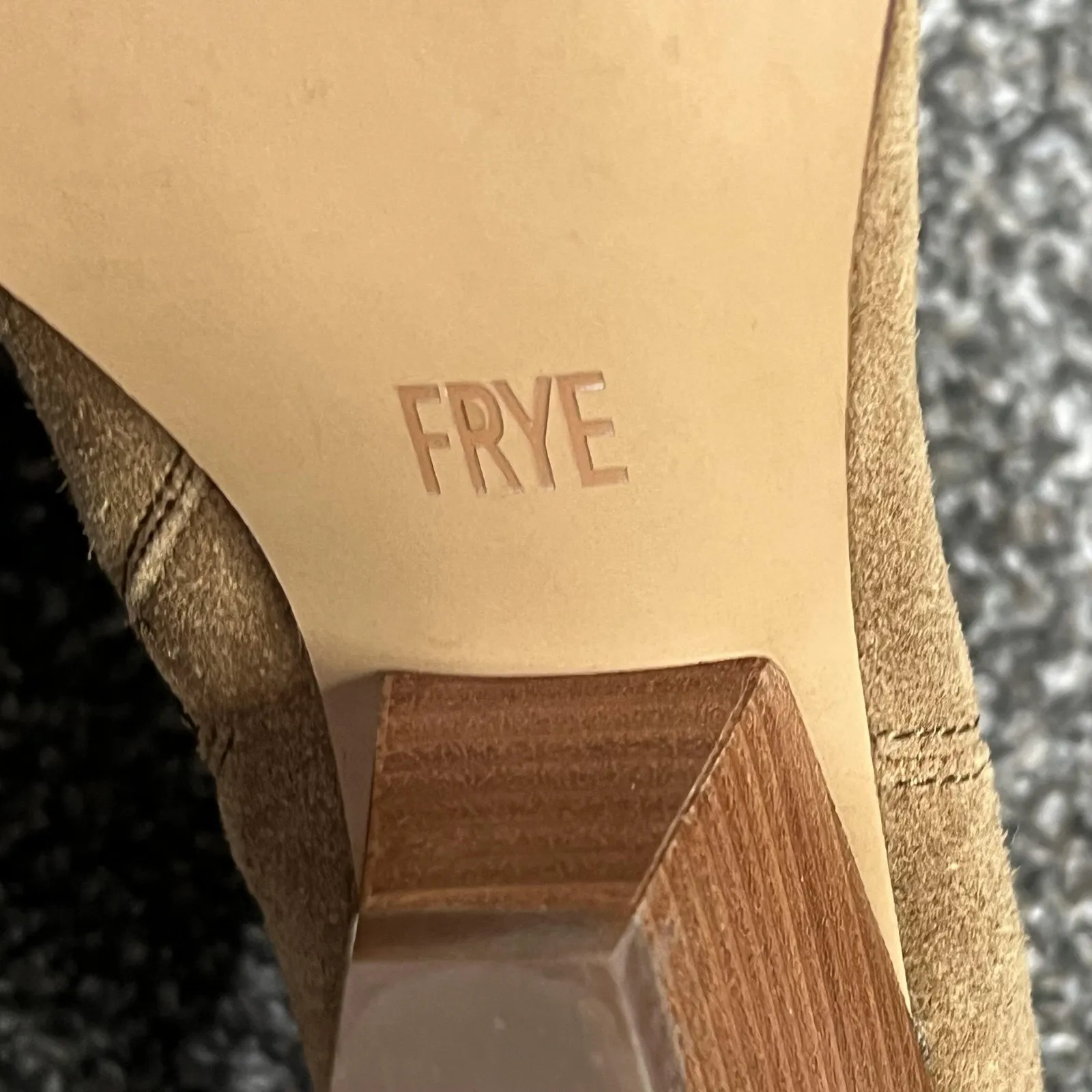 Frye Reina Ankle Boots 10 Cognac Suede Western Ankle Zip Stacked Heel Booties - Image 15