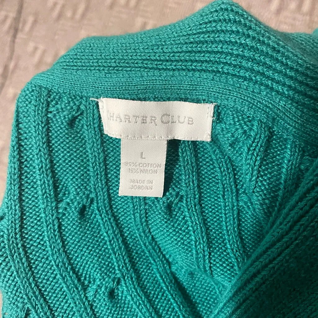 Charter Club  Turquoise Cowl Neck Sweater - Image 6