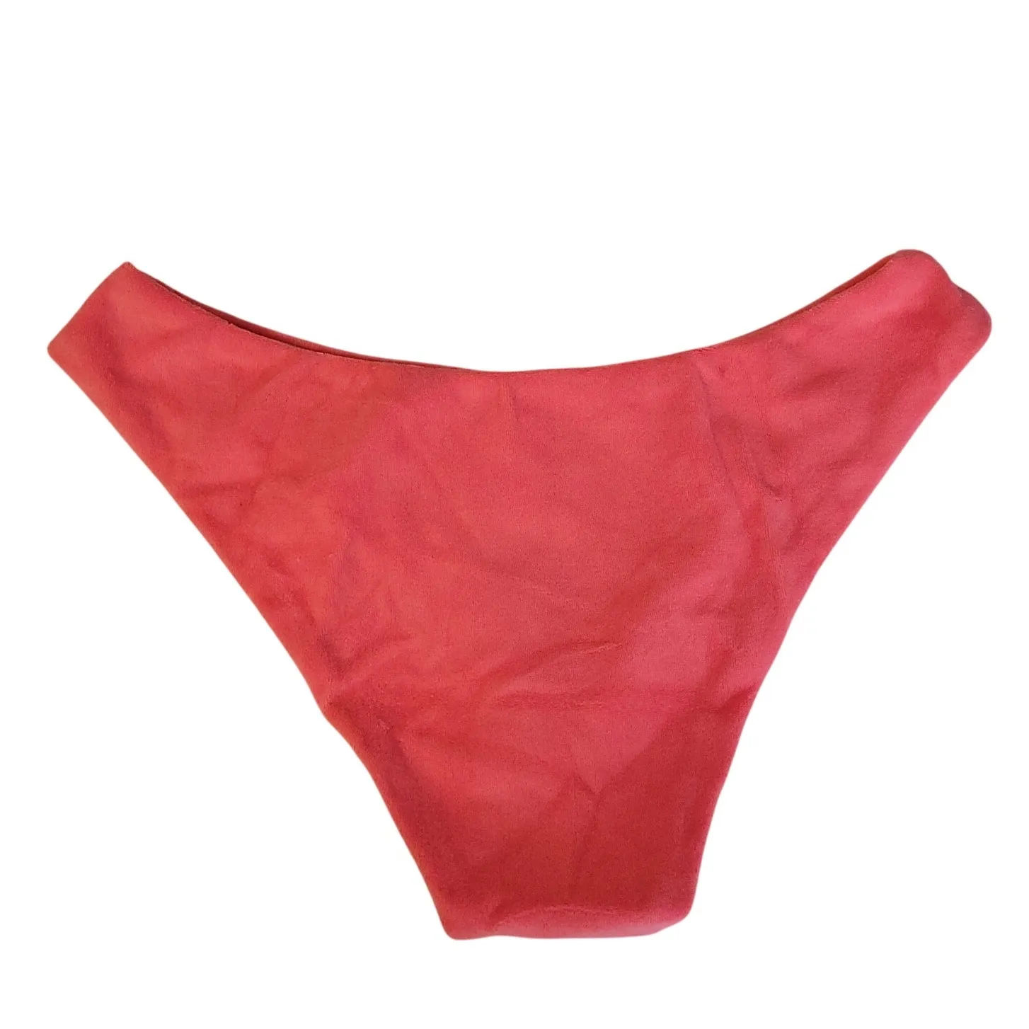 NWT J.Crew‎ Curved Waist Cheeky Bikini Bottom Cotton Terry Salmon Beach Size XL - Image 2
