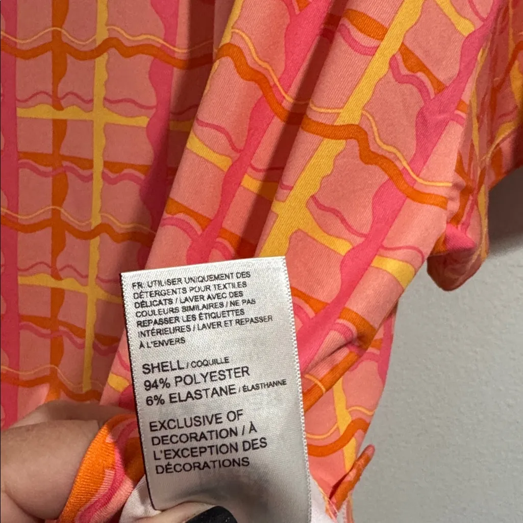 Dani Dazey Puma golf shirt xxl stretch abstract plaid bright NEW - Image 4