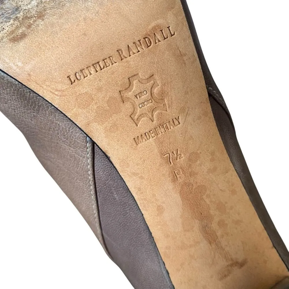 Loeffler Randall Wendy Gray Leather Sock Sweater Boots sizer 7.5 - Image 9