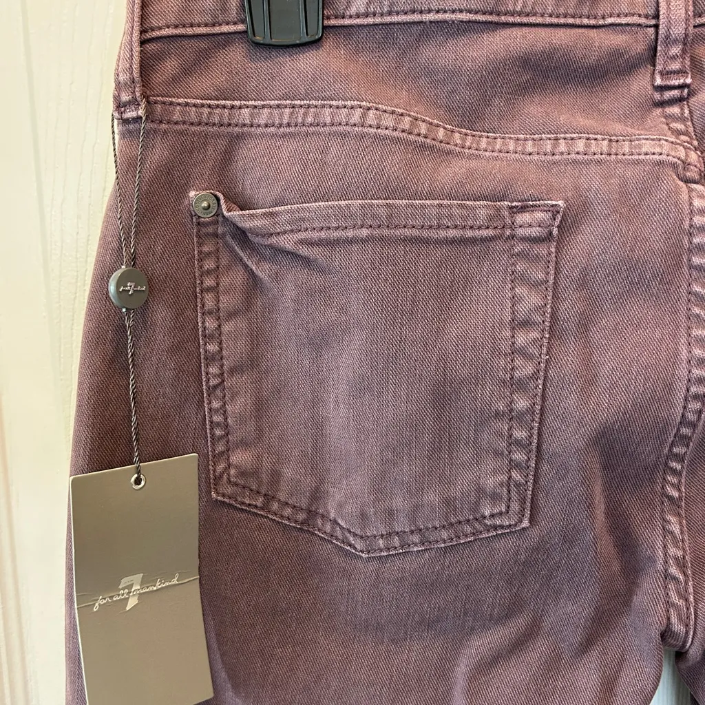 7 For All Mankind Women's plum cropped Skinny denim Jeans size 30 New with tags! - Image 6