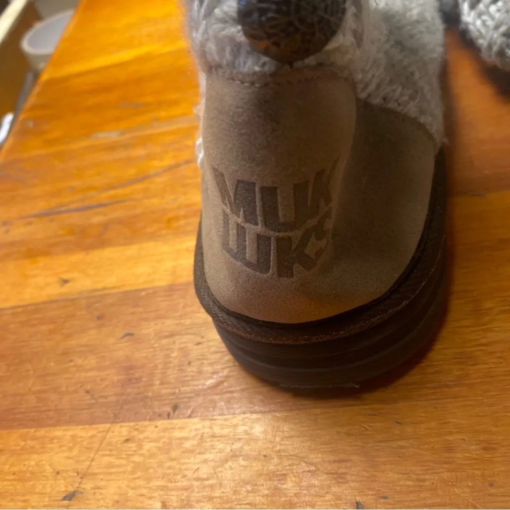 Muk Luks Cozy Knit Button Boots Gray Size 10 - Image 2