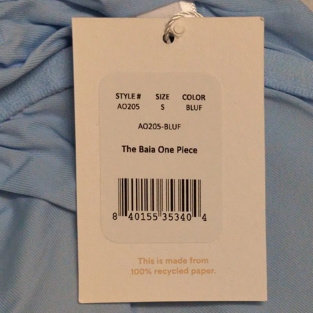 Andie Baia One Piece Blue Floral Swimwear Bathing Suit Adjustable Size S New - Image 12