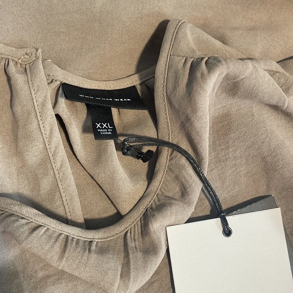 Who what wear blouse Taupe brown Fallen Rock Plus sleeveless top New Size XXL - Image 3