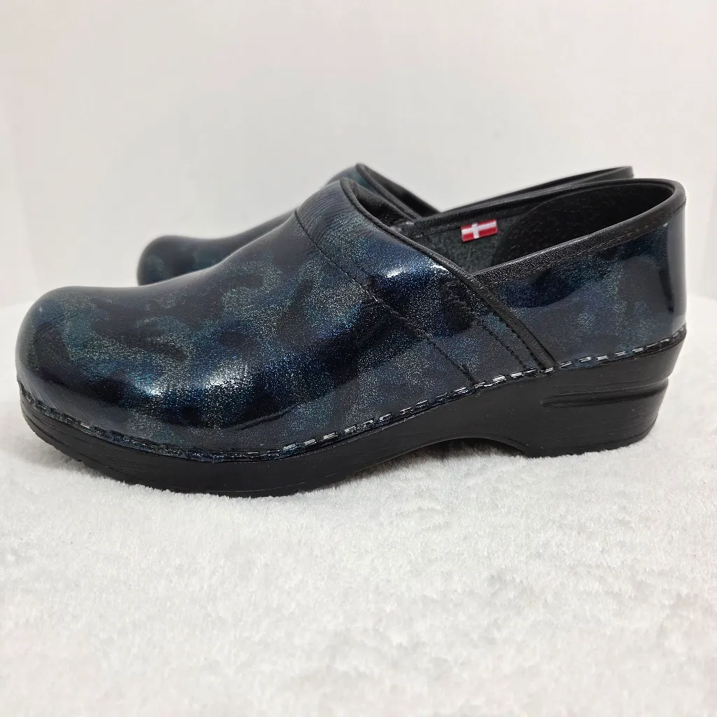 Sanita Aurora‎ Professional Danish Clogs Shoes Black Blue Nurse Size EU 39 US 8 - Image 6