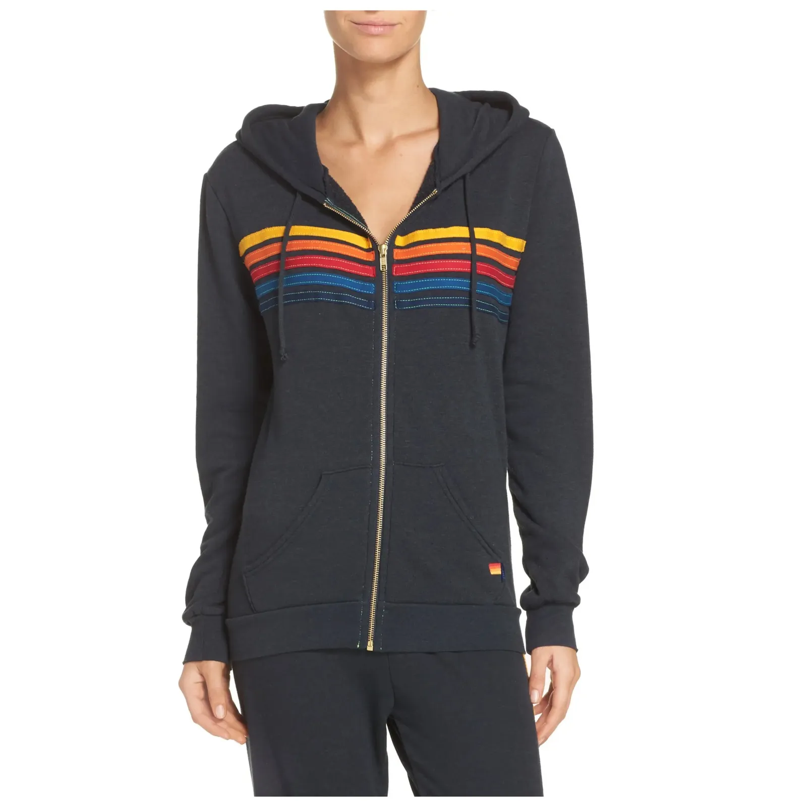 Aviator Nation 5-Stripe Zip Hoodie Size Large - Image 14