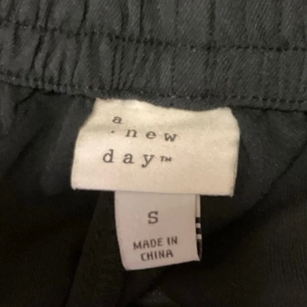 A New Day Women's Black Straight Wide Leg High Rise Tie Waist Trousers Pants S - Image 4