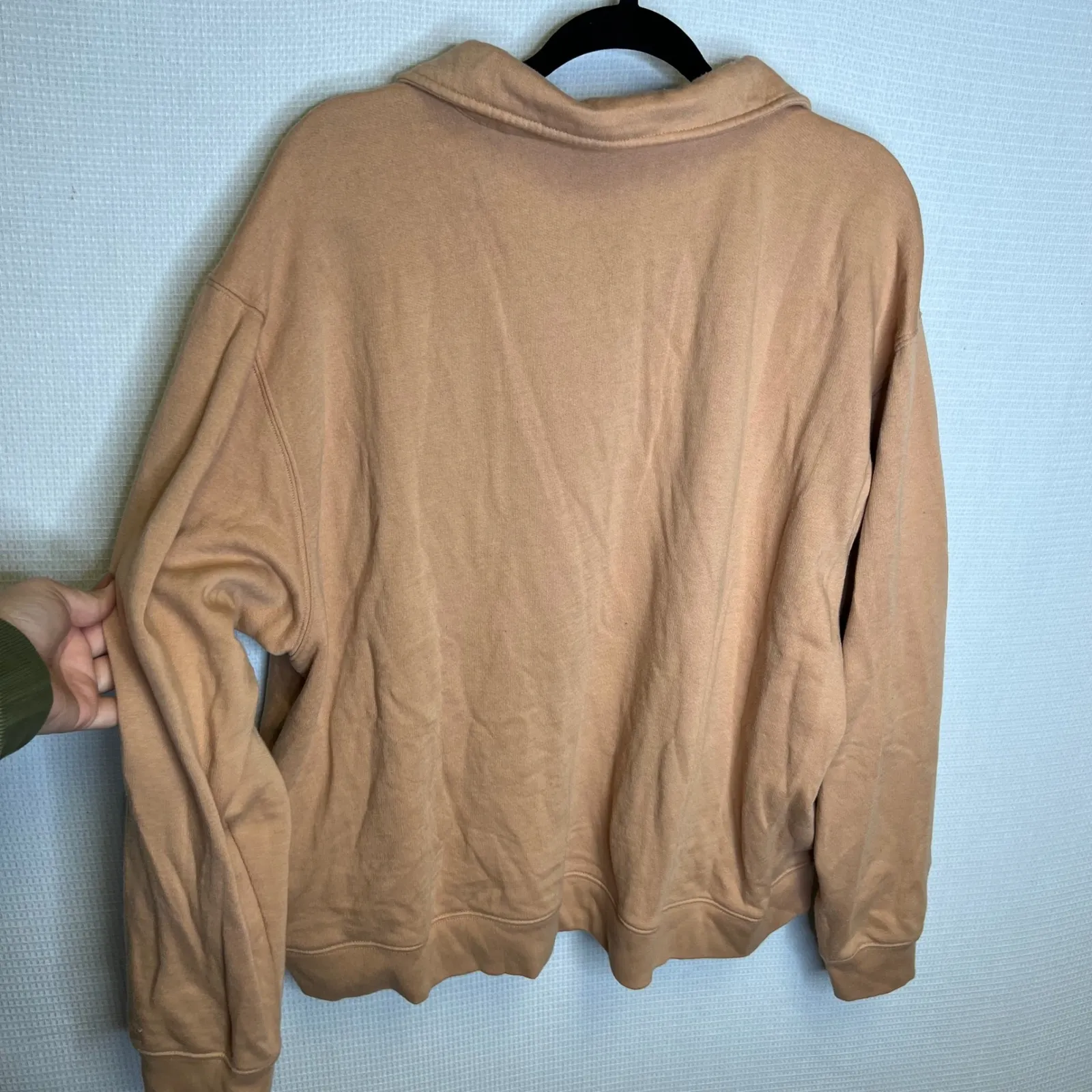 Victoria's Secret PINK Collared Snap Neck Sweatshirt Pullover Oversized Tan XXL Size undefined - Image 5