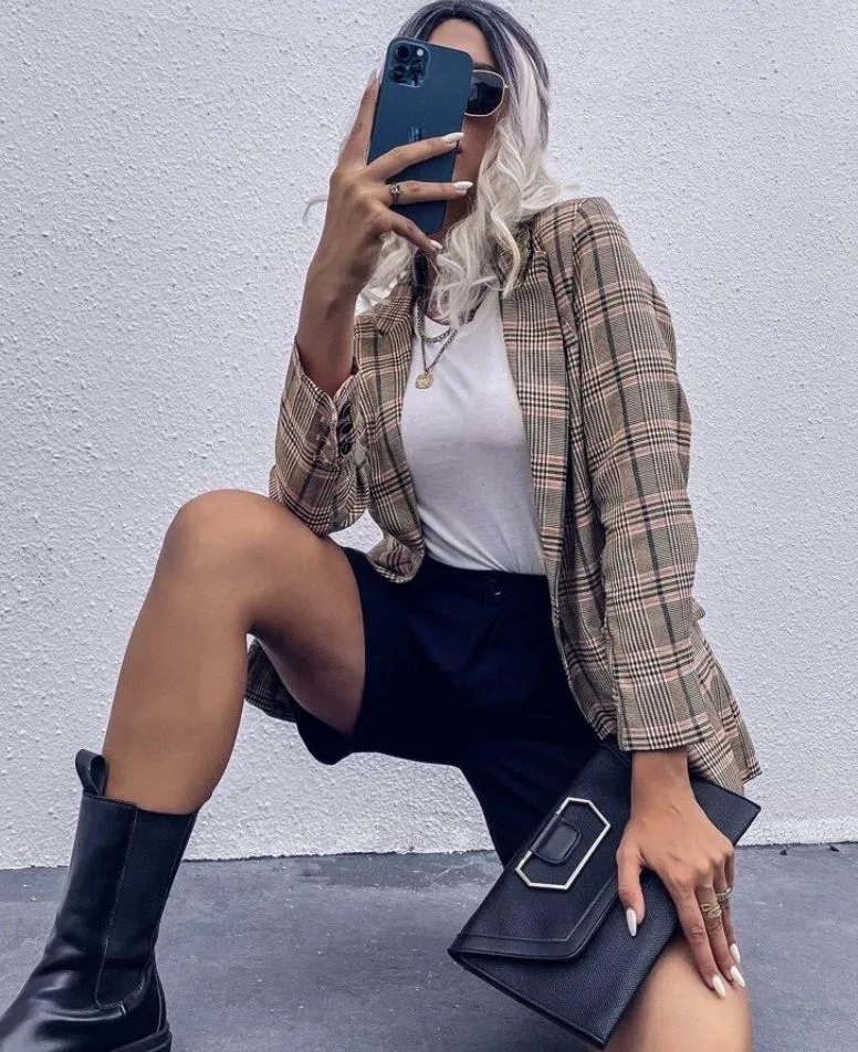 bar 111 grey and red plaid blazer - Image 3