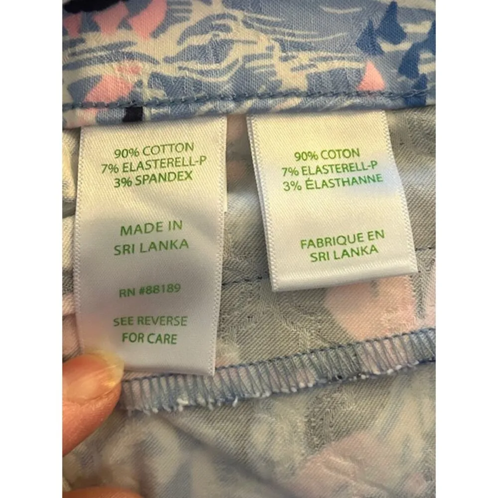 Lilly Pulitzer Kelly High Rise Crop Flare Ankle Pants Bright Navy Amore Size 6 - Image 7