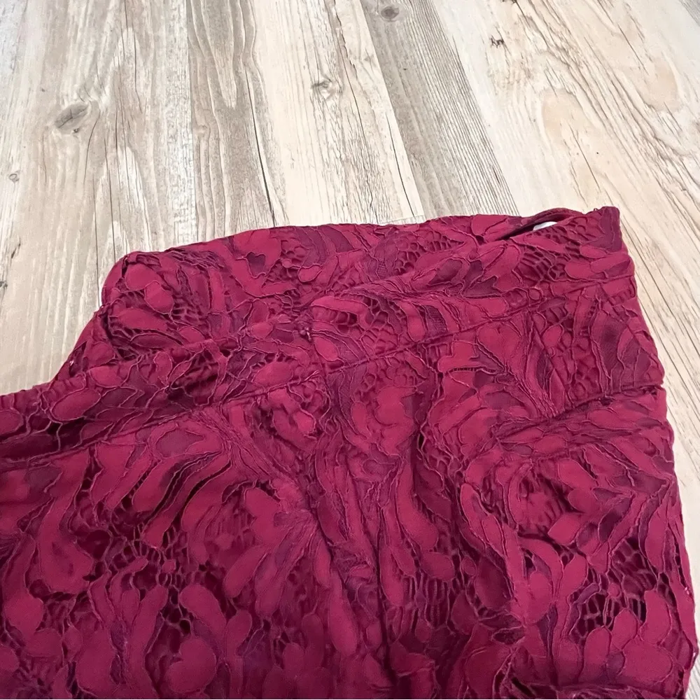 Women Evening Lace Pants Burgundy/Red Color crown & ivy size 6 - Image 5