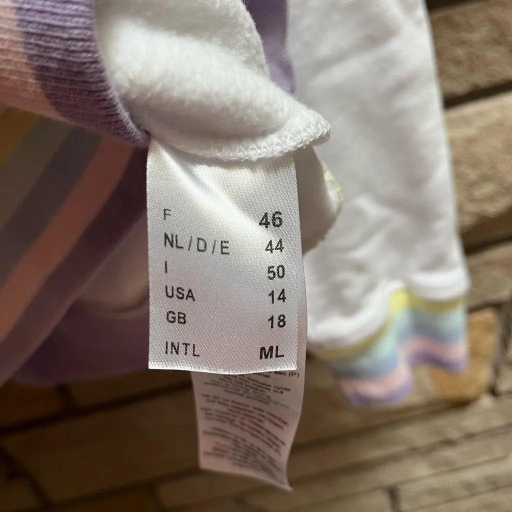 The Saint James Perla Sweater Sweatshirt Pastel Stripe Rainbow White 14 - Image 7