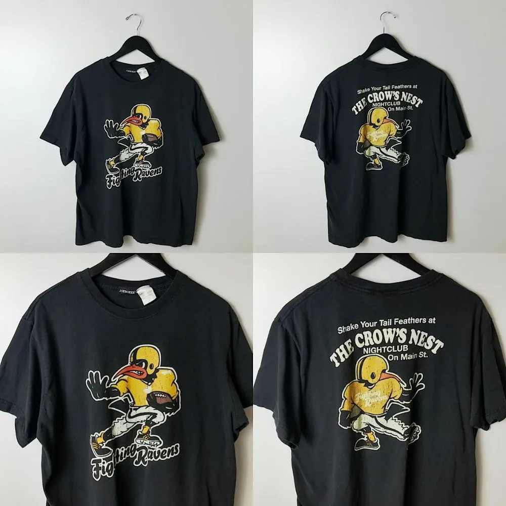 Joe Boxer Crow's Nest Fighting Ravens T Shirt Double Sided Graphic Tee XL - Image 14