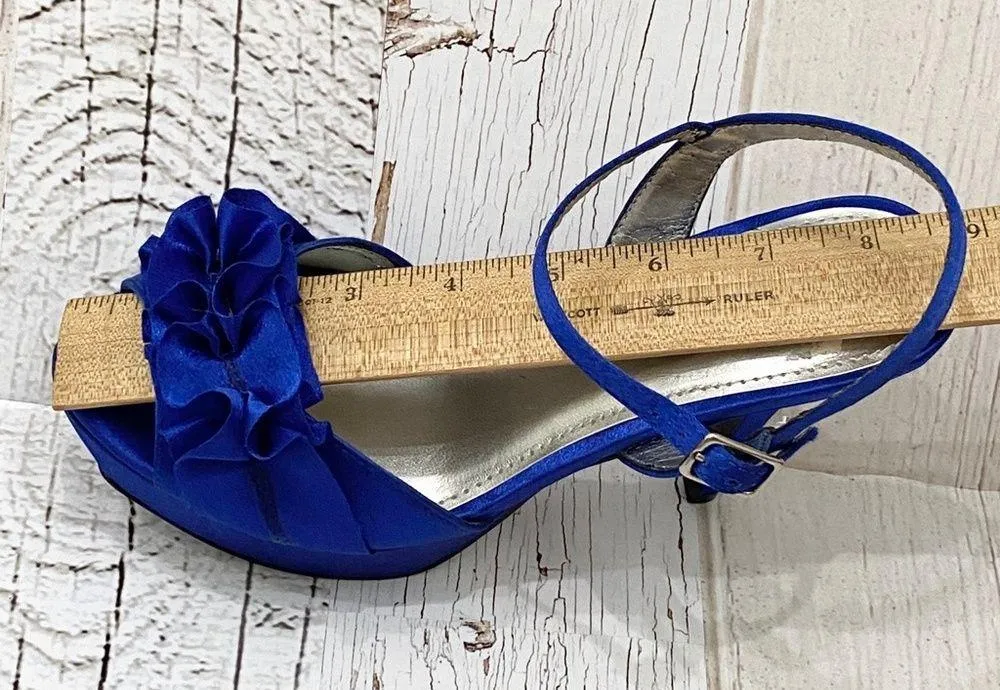 Fioni Royal Blue Satin Formal Sandals 6 - Image 10