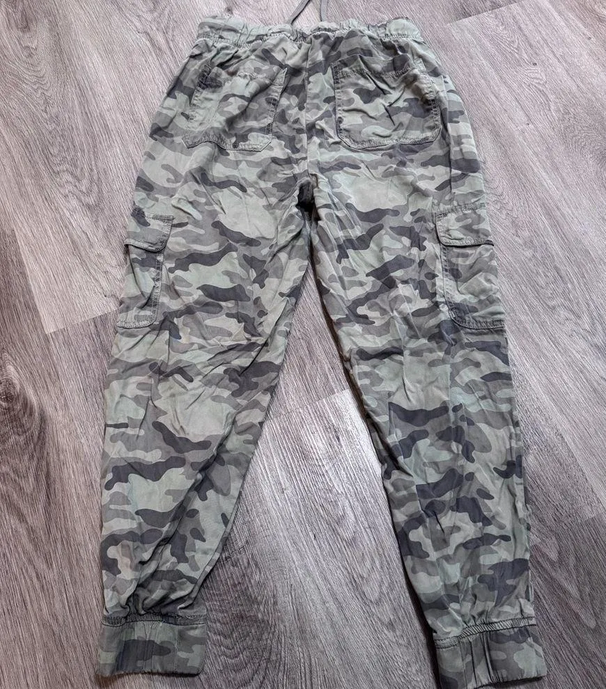American Eagle Camo Drawstring Cargo Pants Jogger Small Green Lightweight - Image 4