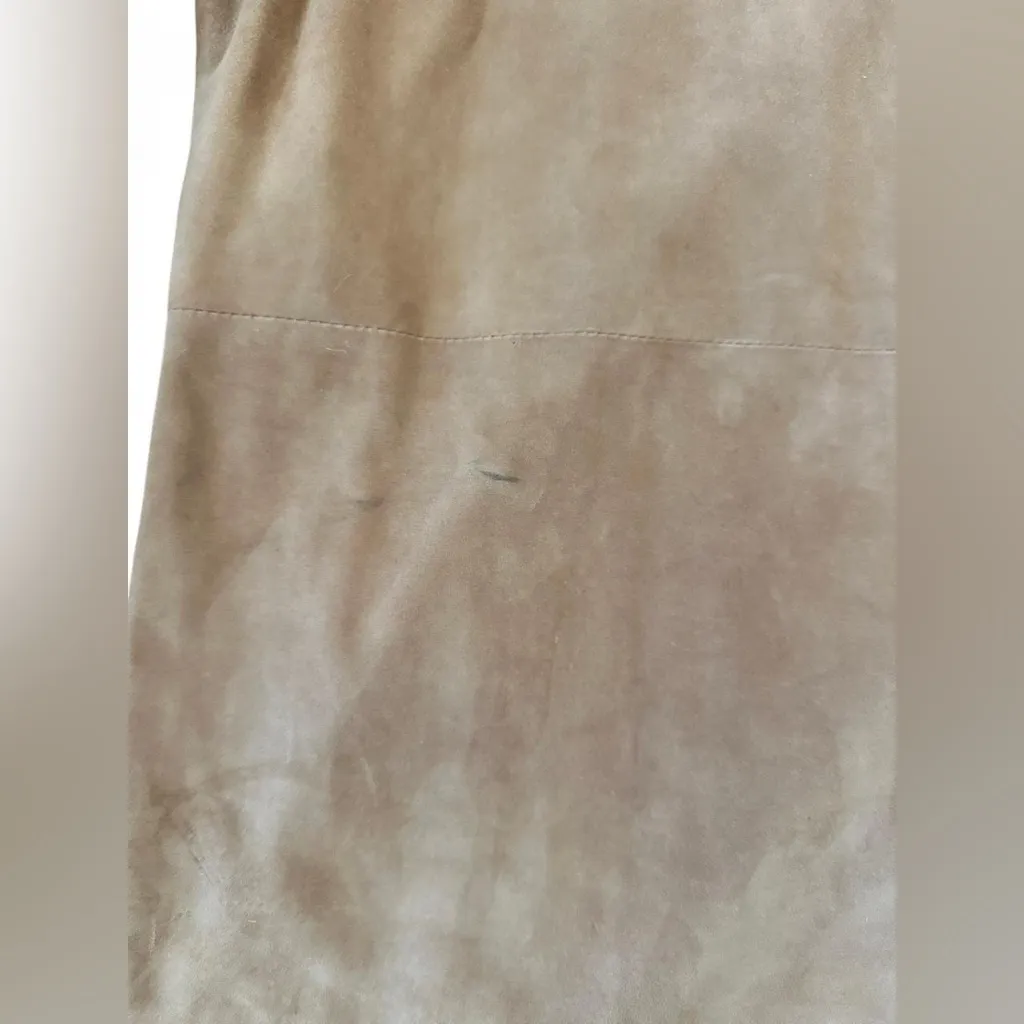 Renzo Costa Camel Suede Leather Shacket Jacket – Size L – $950 Retail Tan Size L - Image 5