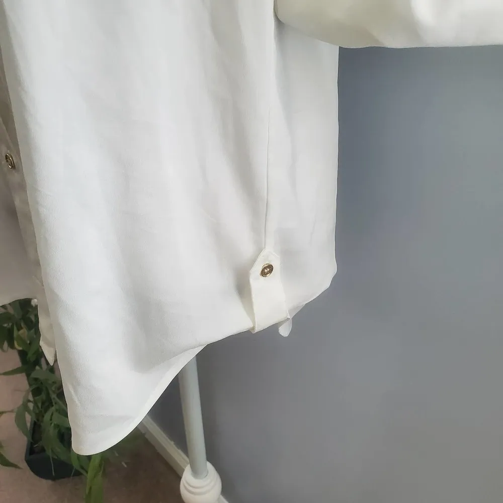Calvin Klein White Button-Down Shirt Top S - Image 6
