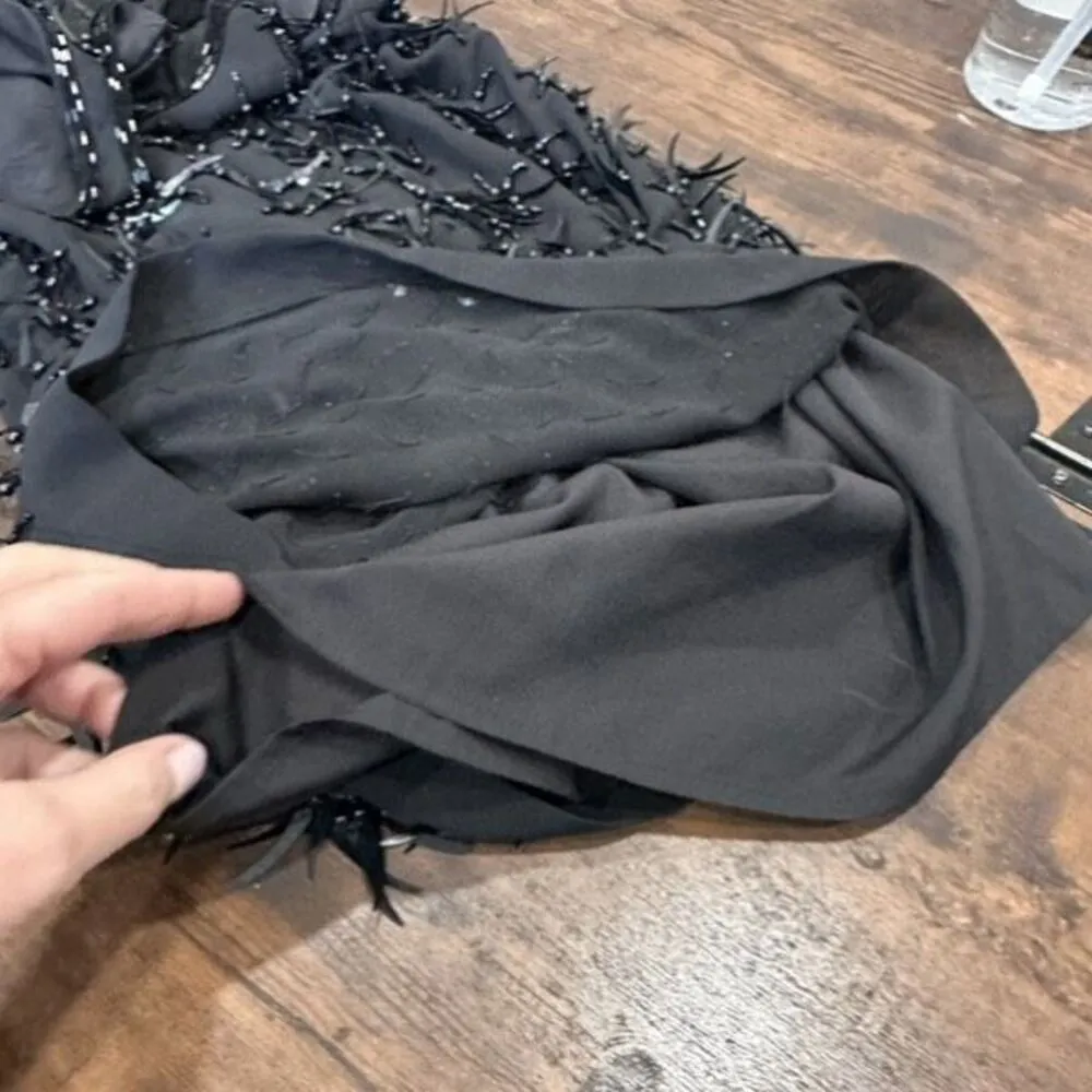 Club Monaco Women's Beaded Embellished Sleeveless Triete Mini Dress Black Size 2 - Image 8