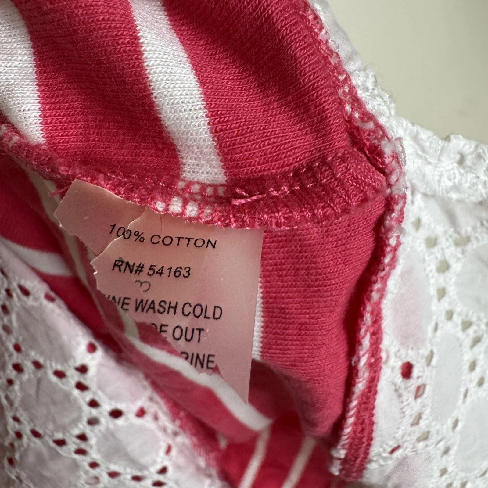 Tommy Hilfiger Dress Womens Large Striped Eyelet Hem Short Sleeve Summer Casual - Image 7