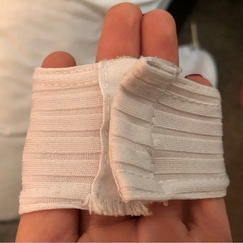 White Boohoo Tall Square Neck Rib Bodysuit Size M/US6 - Image 6