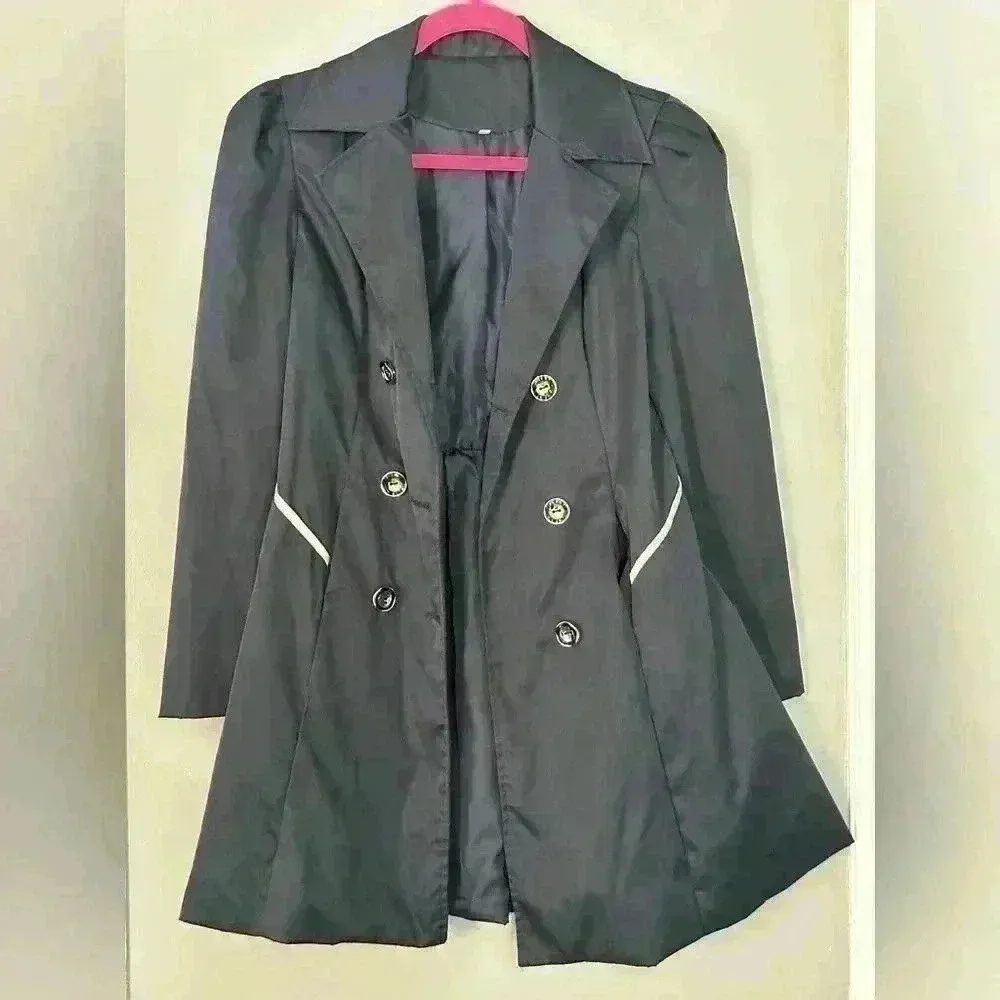 Navy Blue Trench Coat (R17) - Image 3