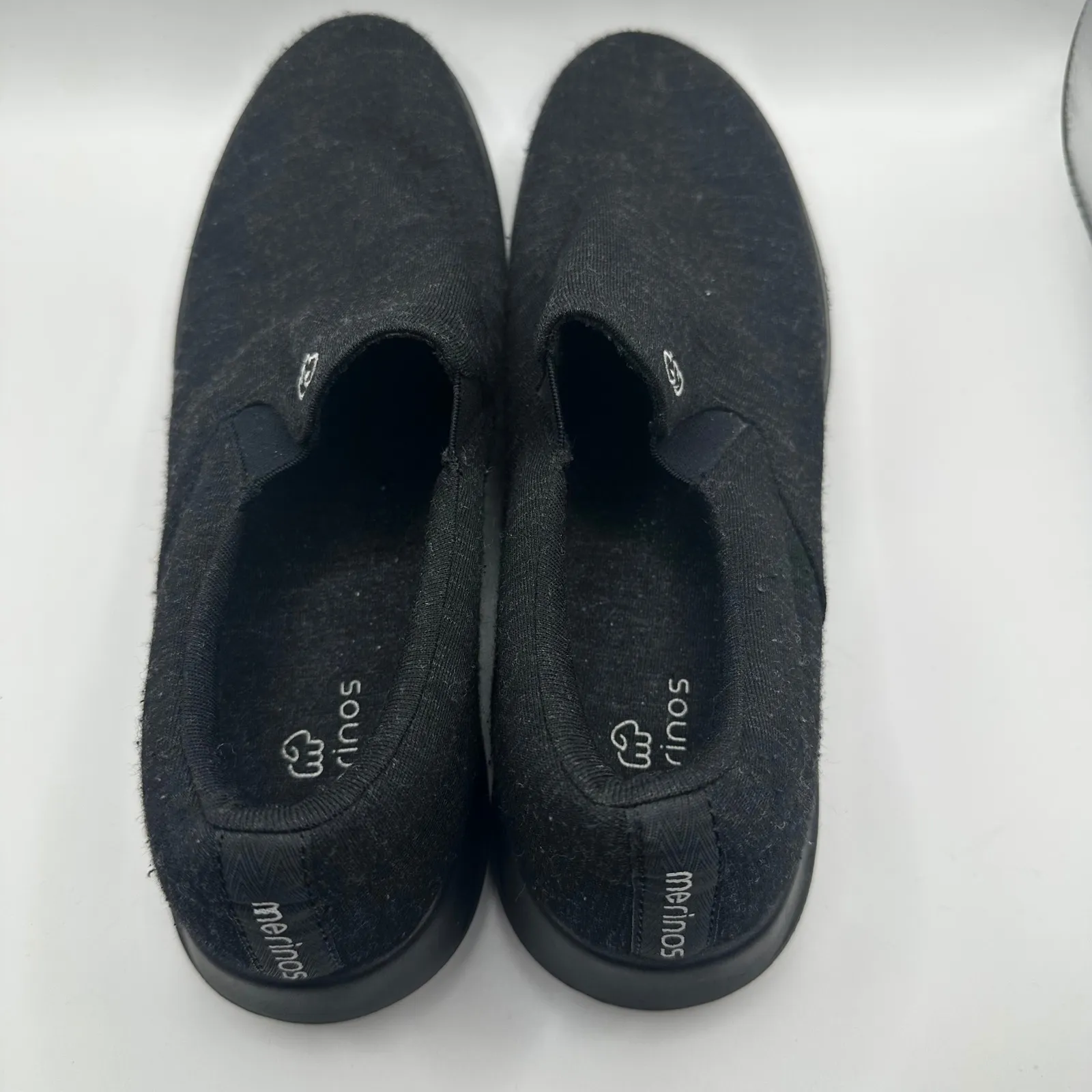 Merinos Black wool Knit Slip On Comfort Loafer Shoes Women's Size 10 - Image 3