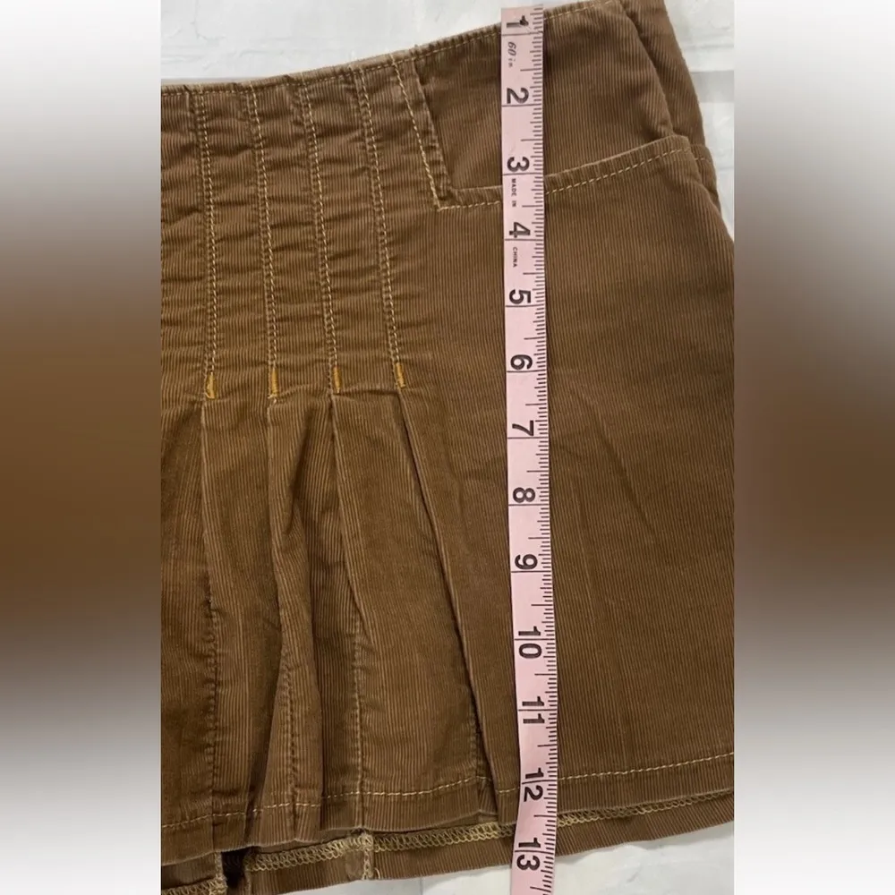Abercrombie & Fitch Vtg RARE Y2K Mini Pleated Brown corduroy Preppy Mini Skirt 6 - Image 13