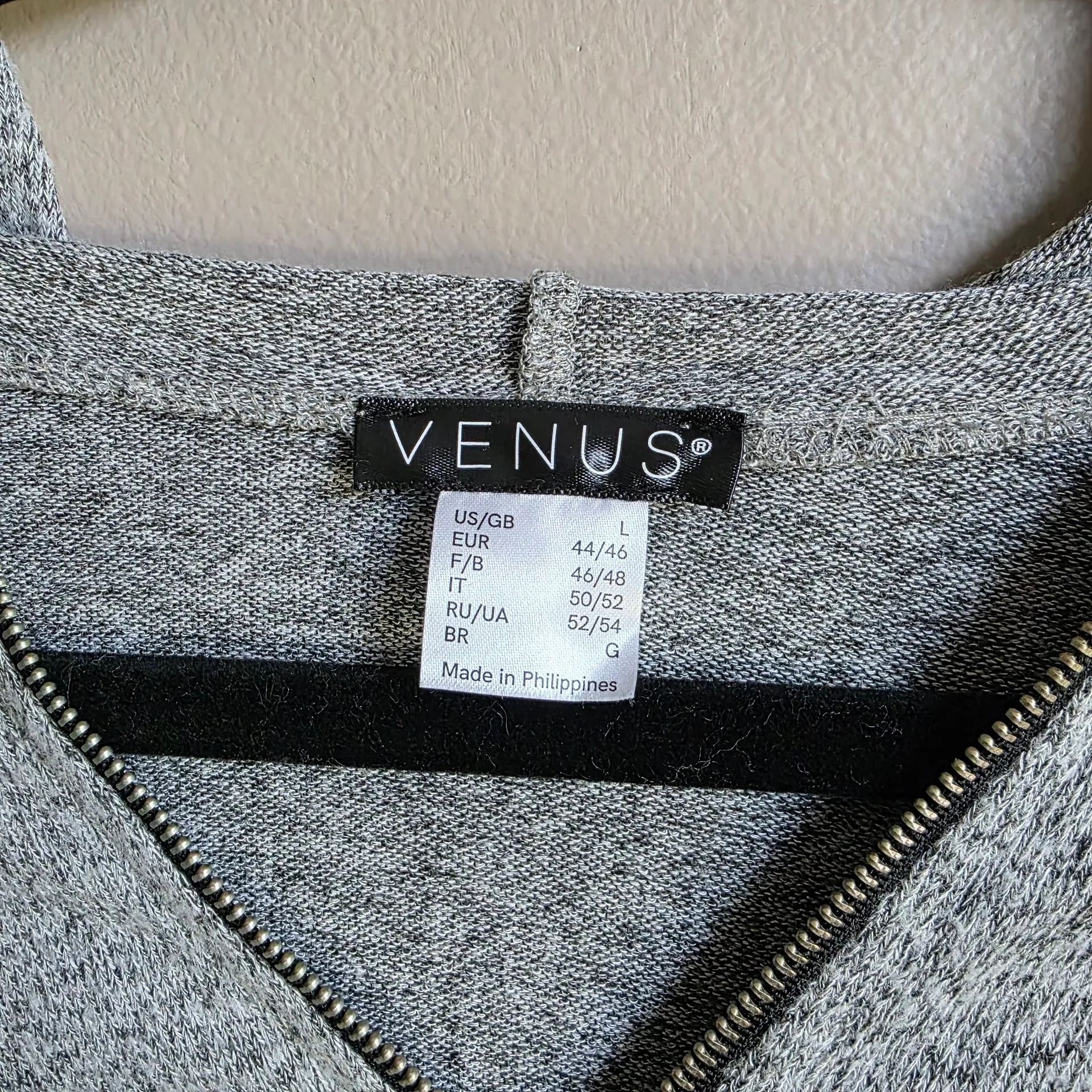 VENUS Heather Gray Hooded Cold Shoulder Long Sleeve Hoodie Blouse Size L - Image 3