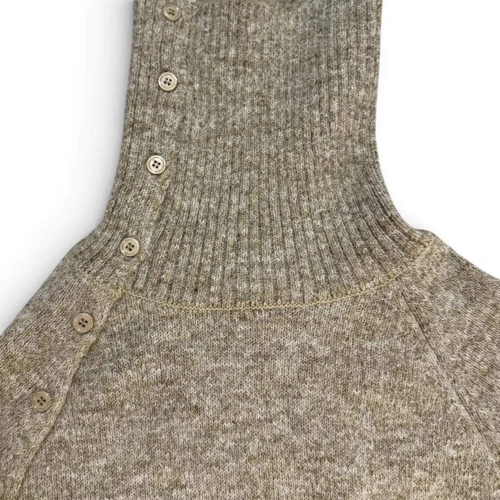 Crop High Neck Beige Sweater Tan - Image 2